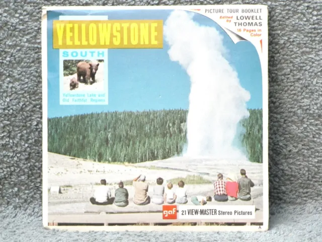 VTG View Master Yellowstone Set A 306 - 3 Reels and Booklet, TESTED+