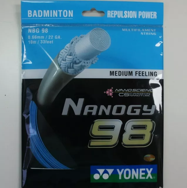 2 Packs YONEX Badminton Nanogy 98 String NBG-98 Blue Colour, Made in Japan