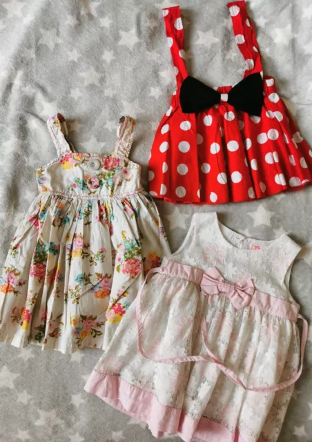 3x Baby Girl Summer Dress Bundle Size 9-12