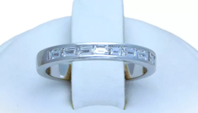 14k White Gold Diamond Baguette Band