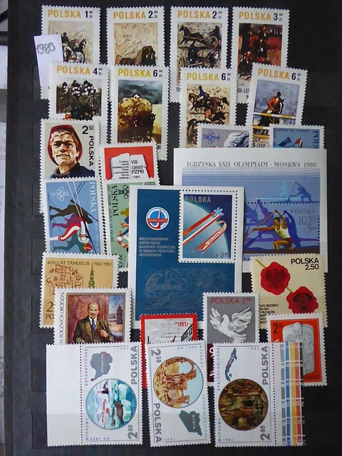 Polen, Poland, 1980**,  MNH/postfrisch, komplett Jahrgang