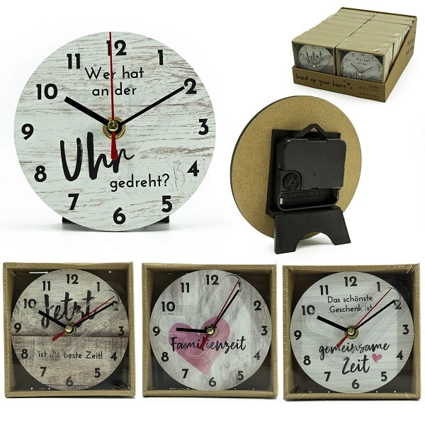 UHR WANDUHR TISCHUHR Dekouhr Spruch Zitat Sprüche Standuhr "Wer hat an