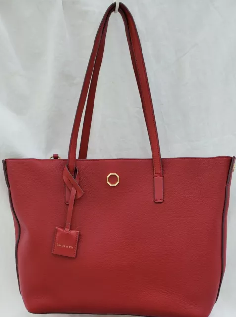 Louise Et Cie Red Leather Purse Handbag Tote