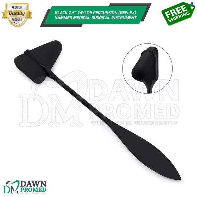 Black 7.5" Taylor Percussion (Reflex) Hammer Medical Surgical Instrument