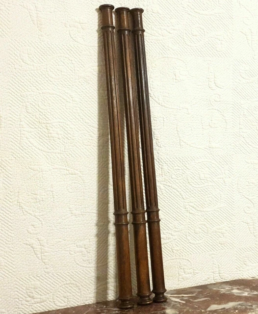 3 Baluster groove carving wall column 25" - Antique french architectural salvage
