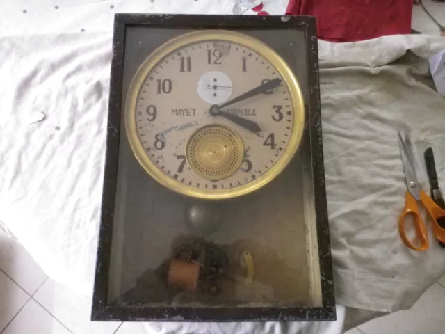 Rare ancienne Horloge électrique pendule mère Régulateur Brillié boitier métal