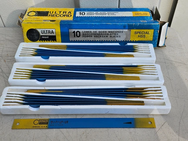 10 ULTRA RECORD Power Hacksaw Blades SUPER H.S.S MOLYBDENE 12 x 1 x .050 - 10T