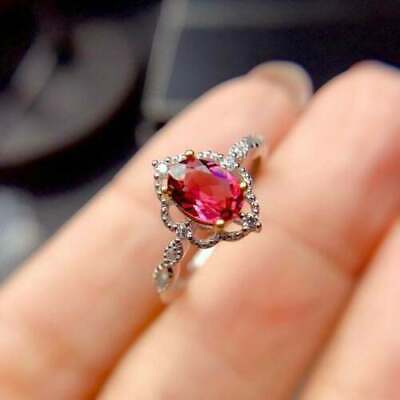 2Ct Oval Red Ruby Engagement Lab-Created Ring Gift 14K In White Gold Finish