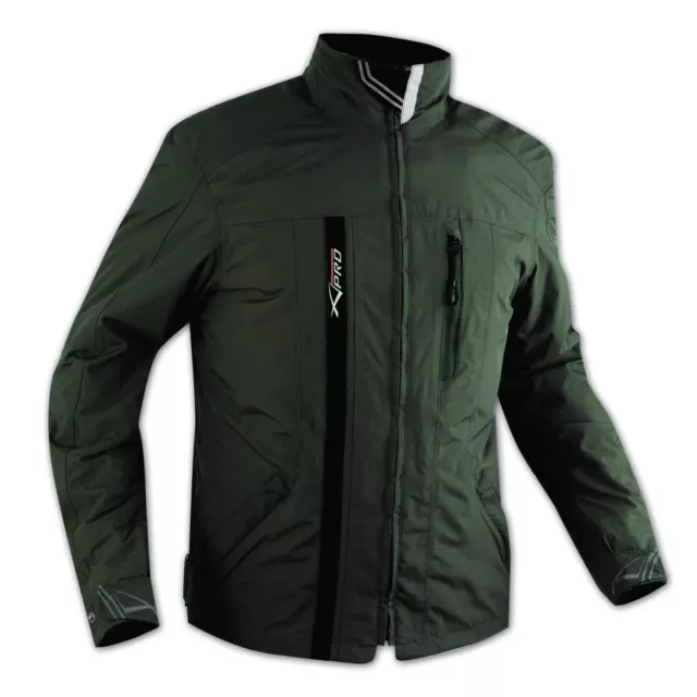 Scooter chaqueta Moto Impermeable revestimiento extraíble CE protectores Verde