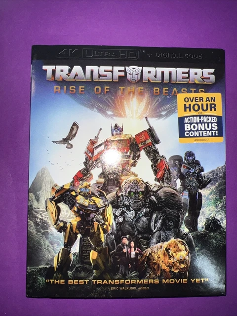 TRANSFORMERS: RISE OF the Beasts (4K Ultra HD, 2023) FREE SHIPPING • NO