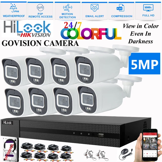 HIKVISION 5MP COLORVU In/Outdoor Cctv Security 24/7 Colour Camera ...