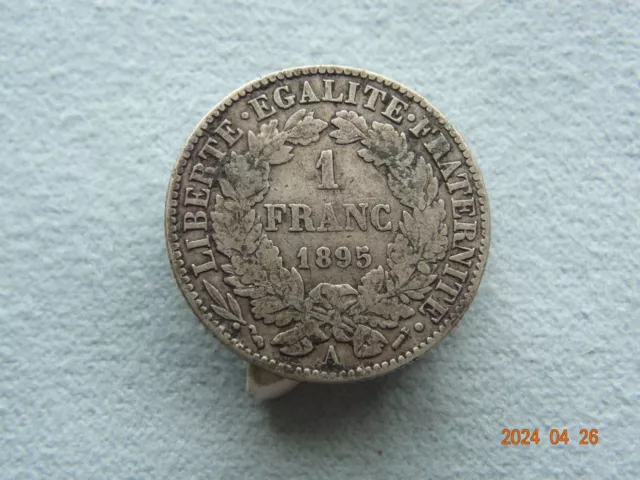 1895-A France 1 Franc Silver Coin