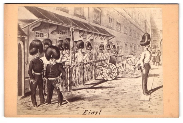 2 Fotografien S. Sonnenthal, Wien, Militär Eins und Jetzt, historische Uniform