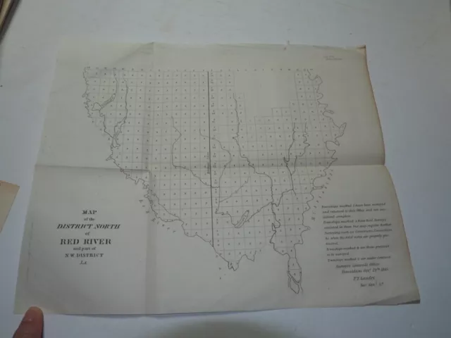 Vintage "Map of the District North of Red River and part of  N.W. District La."