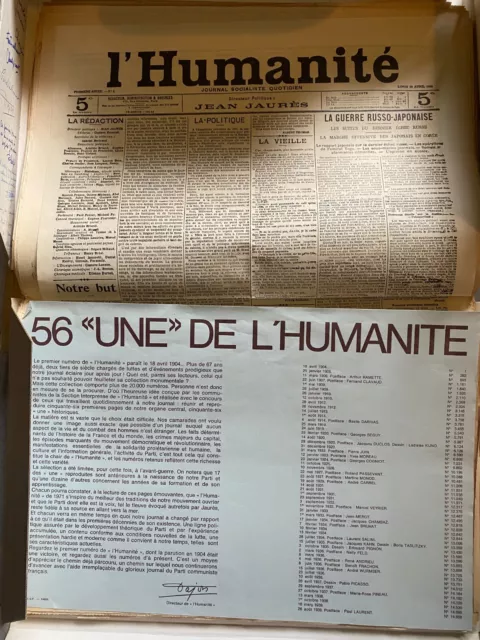 L'humanité lot de 5 coffrets reproductions de centaines de "unes" 1904-1976 2