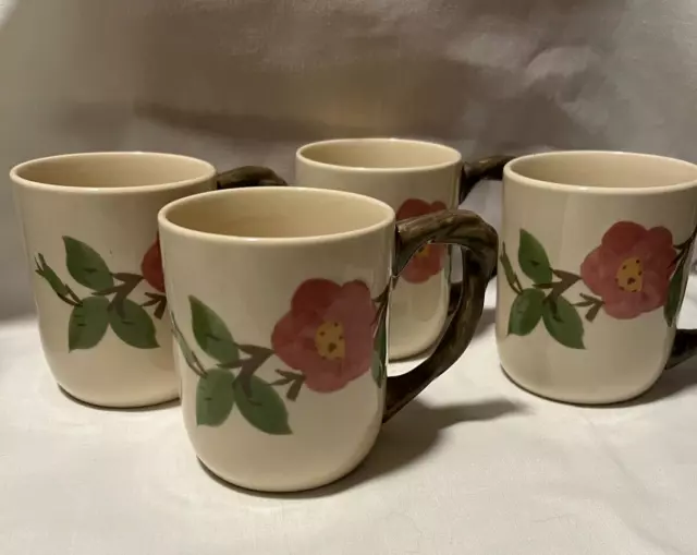 5 Vintage Franciscan Desert Rose Grandmug Coffee Mugs/Cups, PERFECT.