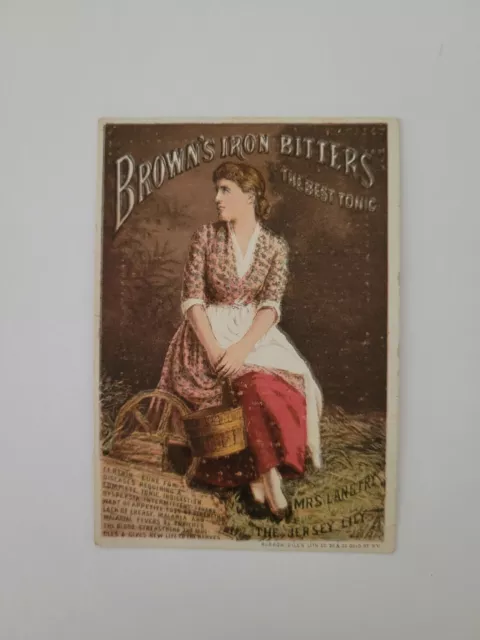 Antique Medicine Trade Card Brown's Bitters Victorian Ad Apothecary