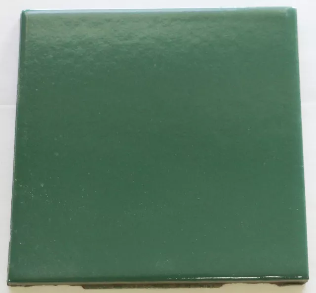 4x4 Tile Hunter Green Glossy Vintage Mosaic Ceramic C#556 1 Pc