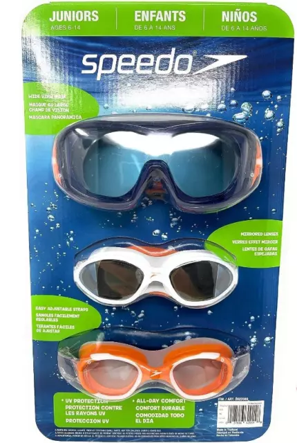 3x Speedo Unisex Junior Kids Swimming Goggles | UV Protection | Anti Fog New