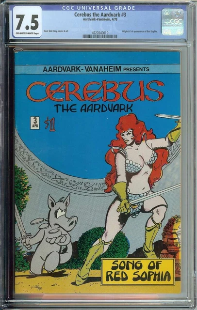 Cerebus The Aardvark #3 CGC 7.5 1978 1st App Red Sophia