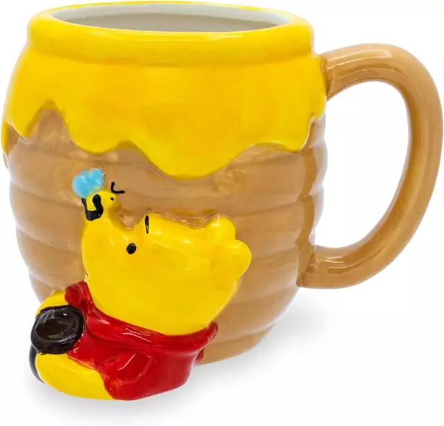 Disney Winnie-The-Pooh Honey Pot Ceramic Coffee 3D Sculpted Mug, 23 Oz, Brown