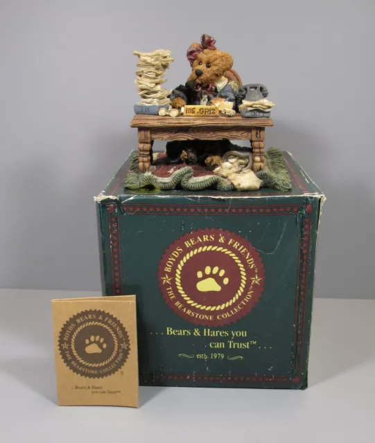 1995 Boyds Bears & Friends "Ms. Griz ... Monday Morning" Figurine - Style #2276