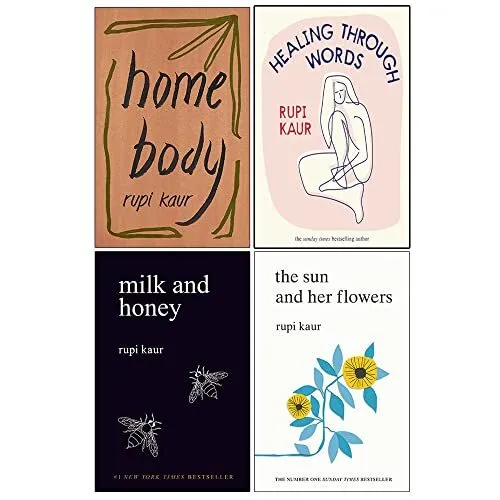 Rupi Kaur Collection 4 Books Set (Home Body, Milk and Honey, The Sun and Her Flo