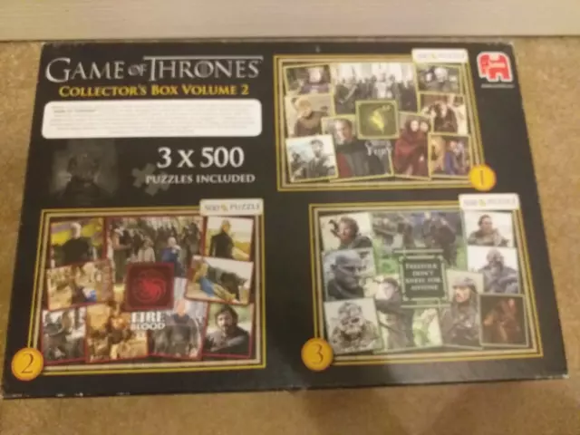 Jumbo Game of Thrones Collectors Box Volume 2 Jigsaw 3 x 500 Piece Puzzles