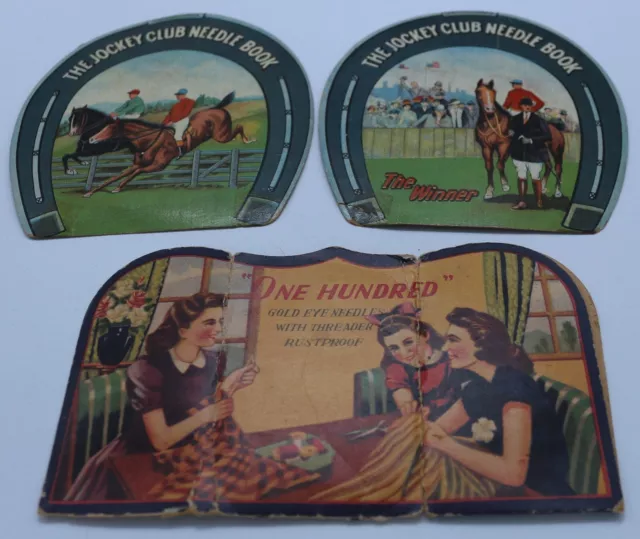 VINTAGE SEWING NEEDLE Book sThe Jockey Club Horses & Golden Eye Needle ...