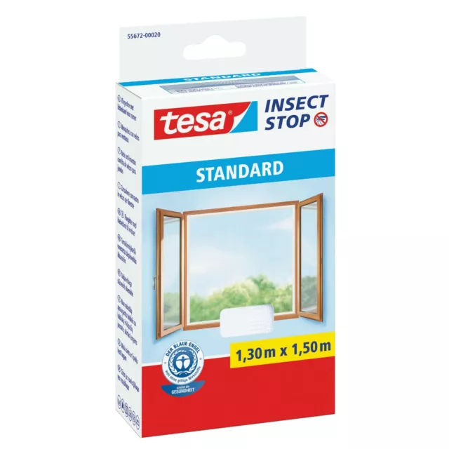 tesa Insect Stop Fliegengitter STANDARD für Fenster 1,30m x 150m 55672-20 weiß