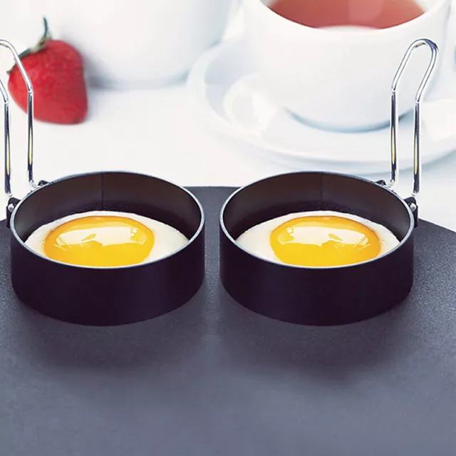 2 pz stampo per uova fritte antiaderenti con manico stampi per pancake rotondi uova frittura Mou-SA