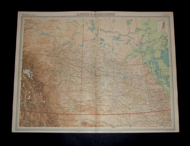 SALE - THE TIMES ATLAS 1921  - CANADA - ALBERTA & SASKATCHEWAN Map Plate 88