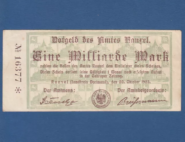 RAUXEL 1 Milliarde Mark 1923  III / VF