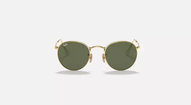 Ray-Ban Round Flat Gold/Green Classic G-15 53 mm Unisex Sunglasses RB3447N 001 2