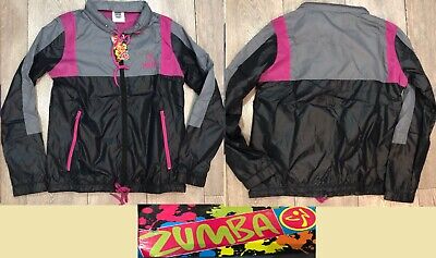Ladies teen girls track training windbreaker gym jacket top zumba fitness 8-10