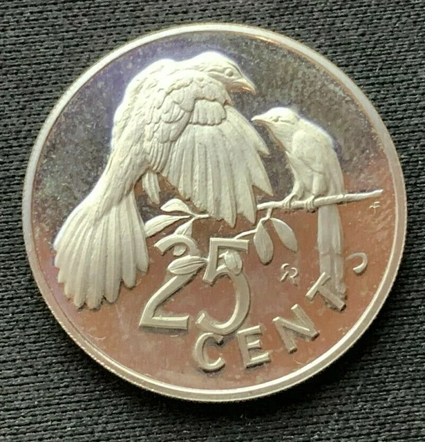 1973 British Virgin Islands 25 Cents Proof  ( Mintage 181K )  Rare    #C340