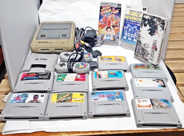 Nintendo Super Famicom tested with 2 controllers and 13 games Japan ver sfc