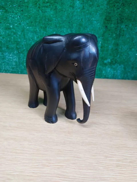 Elephant Handcrafted Wooden  Carved Elephant Sculptured Figure