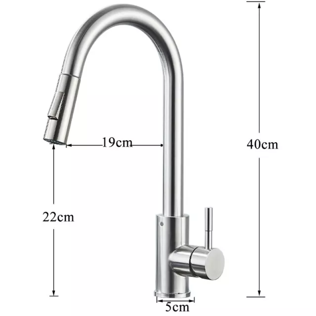 Miscelatore rubinetto cucina con doccetta 360° estraibile acciaio monocomando 2
