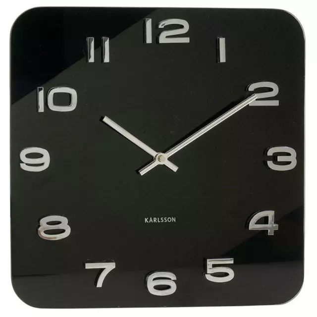 Karlsson 35cm Vintage Glass Wall Clock with 3D Numbers contemporary Minimalist