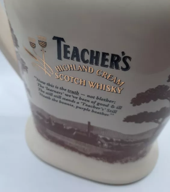 Teachers Highland Cream Scottish Whisky Ceramic Water Jug Christmas Gift 2