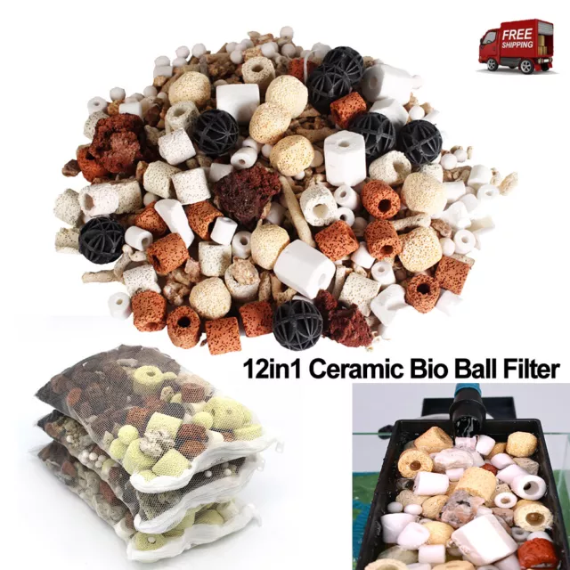 1kg 500g Ceramic Bio Ball Filter Media Biological Ring Aquarium Fish Tank Pond