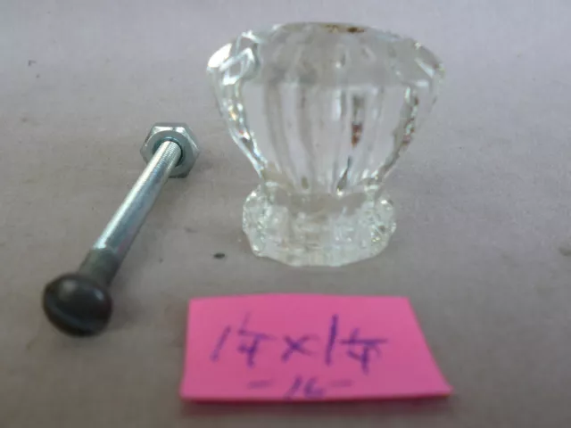 Cabinet Drawer Knobs/Pulls 1890s-1930s 12 point clear glass 1 1/4" dia (per ea)