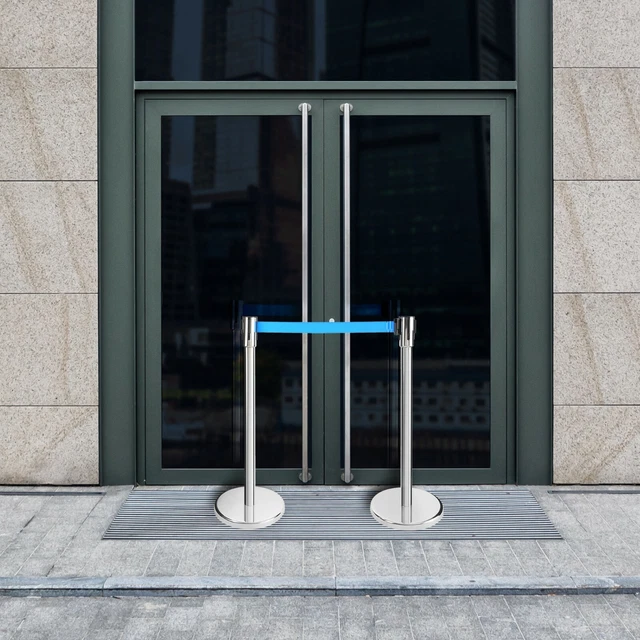 AREBOS 2x  Postes Separadores con Cinta Retráctil Extensible Poste Separador 3