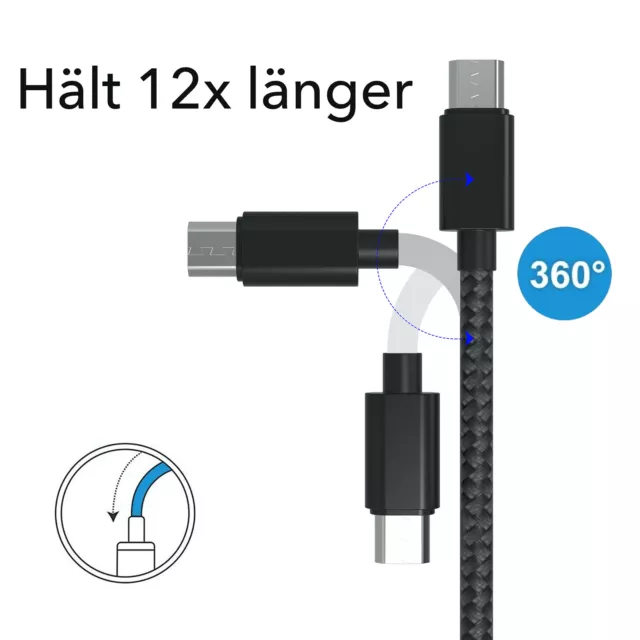 Micro USB Ladekabel Datenkabel Kabel für ORIGINAL SAMSUNG GALAXY S7 Smartphone 3