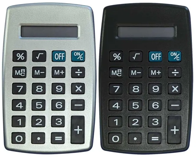 Mini Pocket Calculator Small 8 Digit Display Office Home School Stationery UK