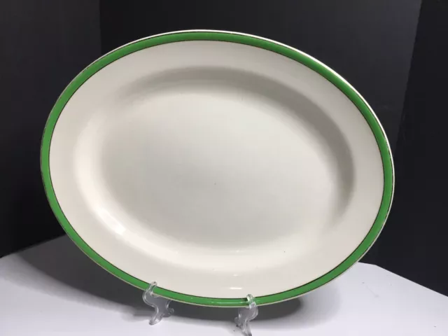 Queens Green Solian Ware 14 X 11 inches Oval Plate Serving