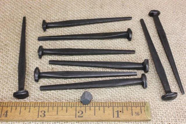 3" Rose head 10 nails antique square wrought iron vintage Spikes Decorative look