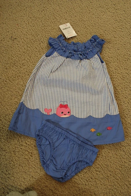 NWT gymboree 2pc.baby girl bubbly whale outfit 3-6 months(RARE)