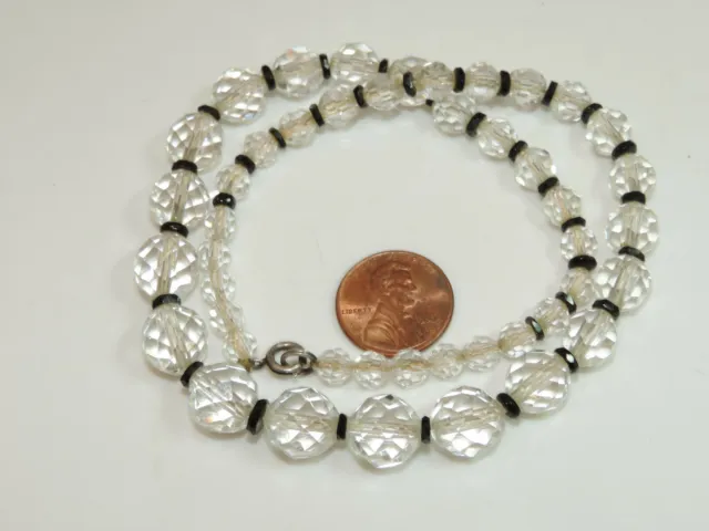 Noir Blanc à Facettes Cristal Autrichien Gradué Perle Strand 16 " Collier Ci 9